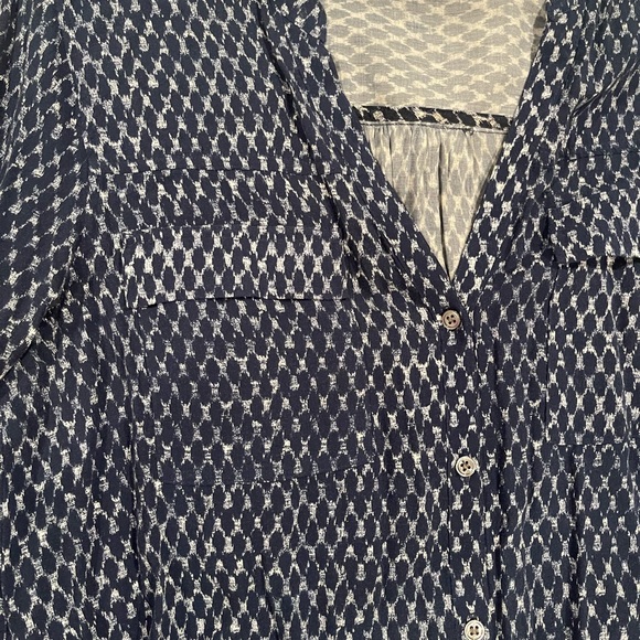Soft Joie - blue patterned button up top - Picture 3 of 8